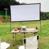 16:9 HD Outdoor Projector Screen with Stand, Portable Washable Wrinkle-Free Movie Screen for Travel, Camping, Backyard, with Carry Bag(84inch/186x105cm) view 2