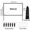 16:9 HD Outdoor Projector Screen with Stand, Portable Washable Wrinkle-Free Movie Screen for Travel, Camping, Backyard, with Carry Bag(84inch/186x105cm) view 3
