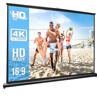 20-50 inch Portable Projector Screen, 4K 16:9 HD Mobile Manual Pull Movie Screen with Metal Shell(36inch/81x45cm)
