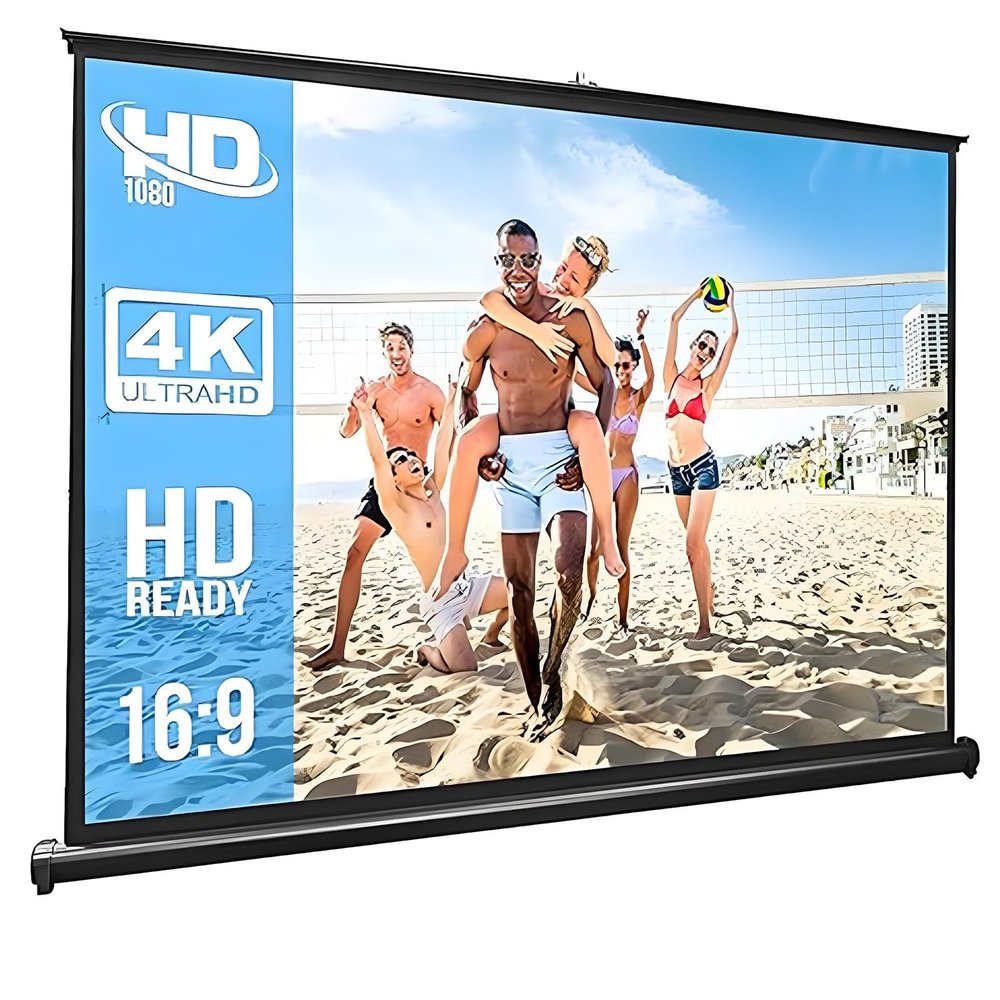 20-50 inch Portable Projector Screen, 4K 16:9 HD Mobile Manual Pull Movie Screen with Metal Shell(36inch/81x45cm)