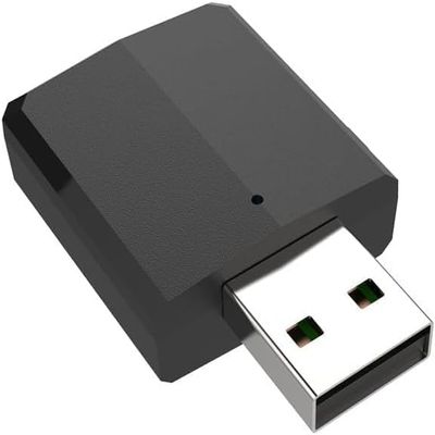 USB Bluetooth 5.0 Adapter, 3-in-1 Receiver and Transmitter, Portable Mini Audio Adapter Transmitter Receiver with 2X 3.5mm Digital Audio Cable for PC/Headphone/TV/Car