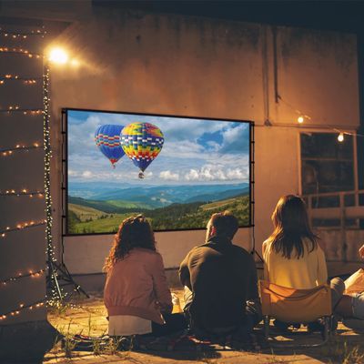 120" Portable Projector Screen with Stand, Foldable & Anti-Crease, HD 4K Movie Screen for Outdoor/Indoor Use, Home Theater, Parties & Business Presentations - Includes Carry Bag