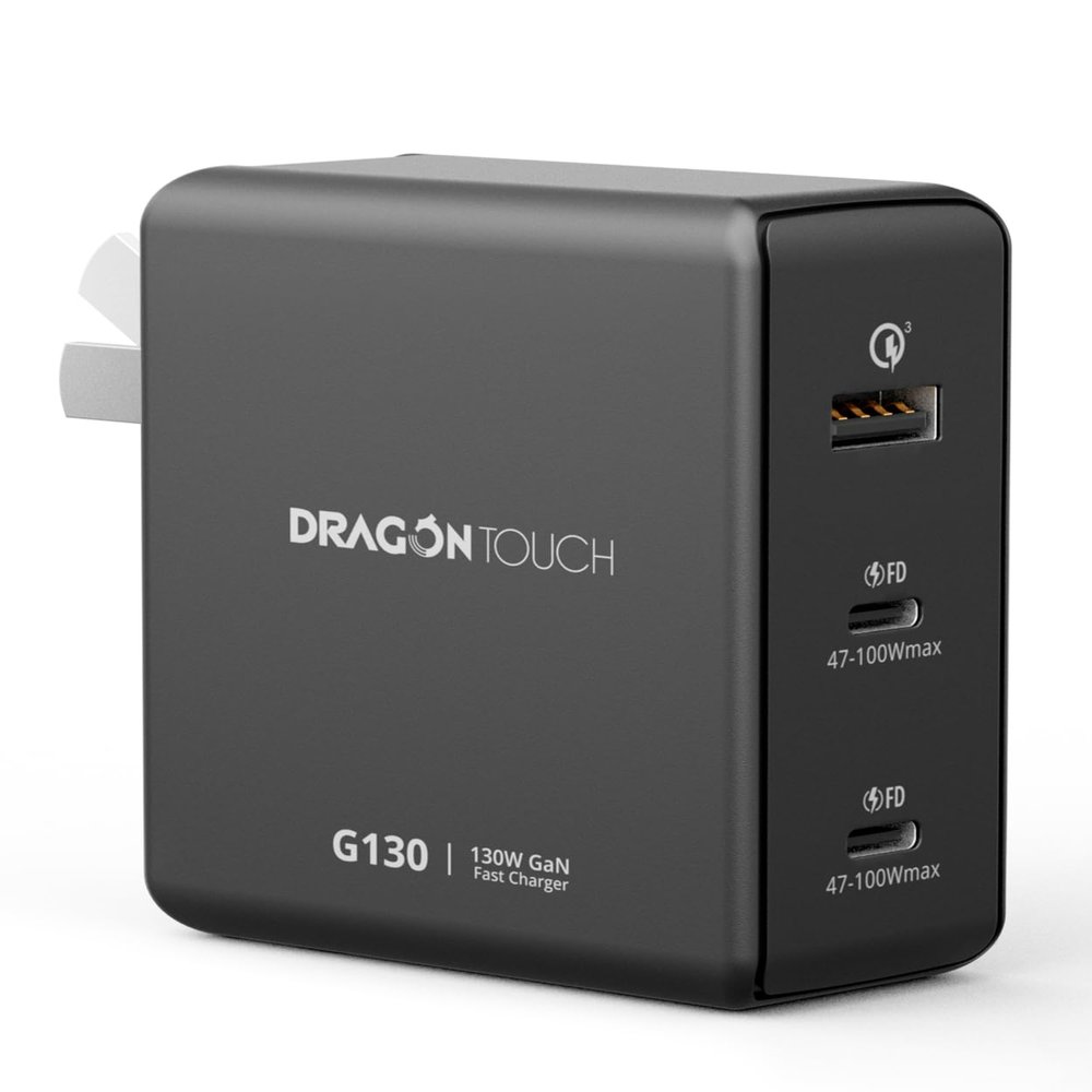 130W USB C Charger Block, 3-in-1 GaN Charger, 100W Fast Charging Station, Supports 65W x2, Power Adapter for iPhone 16/15/14 Pro Max, iPad, MacBook Pro/Air, Galaxy S25/S24, Dell XPS, Laptops, Tablets