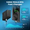 130W USB C Charger Block, 3-in-1 GaN Charger, 100W Fast Charging Station, Supports 65W x2, Power Adapter for iPhone 16/15/14 Pro Max, iPad, MacBook Pro/Air, Galaxy S25/S24, Dell XPS, Laptops, Tablets view 2