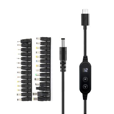 Oxtxuzdm USB C to DC5525 5.5x2 Adapter Cable PD5V-20V 28 Interchangeable Tips for Electronic Devices Power Charging Cord PD100W Interchangeable Plugs Tips