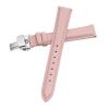HMFang Watch Band Women's Genuine Leather Butterfly Clasp Simple No Grain Watch Bracelet White 12 13 14 15 16 17mm(Pink-Silver-B1,12mm) view 1