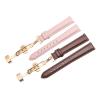 HMFang Watch Band Women's Genuine Leather Butterfly Clasp Simple No Grain Watch Bracelet White 12 13 14 15 16 17mm(Pink-Silver-B1,12mm) view 4