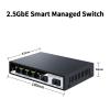 BACODLUL 2.5GbE Managed Switch 6 Port 2.5GBASE-T Network Switcher 10G S/F-P+ Slot Uplink Managed Hub Internet Splitter Fanless view 2