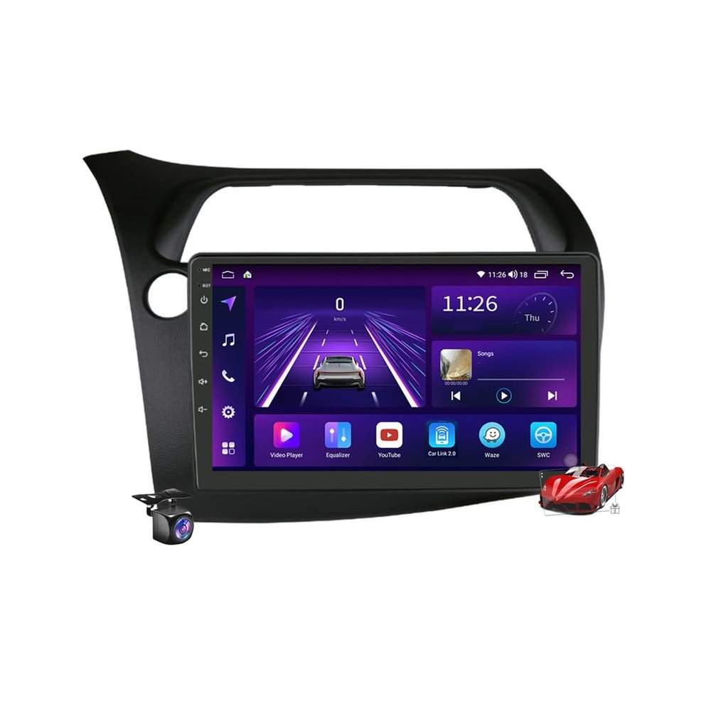 Lhd,M300S,Car Stereo 2 Din Android 15.0 Radio with 4G 5G WiFi DSP SWC Carplay for H-onda Civic MK8 2005-2011 GPS Sat Navigation 9''MP5 Multimedia Video Player FM BT Receiver