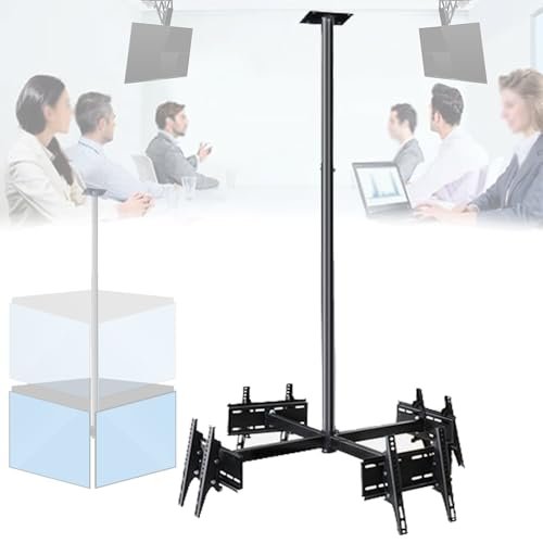 360 Rotating TV Ceiling Mount  Adjustable Hanging Bracket for 32-75 inch TVs, Up/Down Angle Adjustment 15, Max Load 150kg
