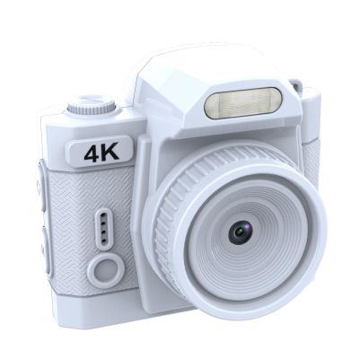Bewinner Mini Keychain Camera, 4K UHD Video Recorder, 64MP Retro Digital Camera Built in 19 Filter Effects, Vintage Compact Micro Cameras for Travel Recording (White)