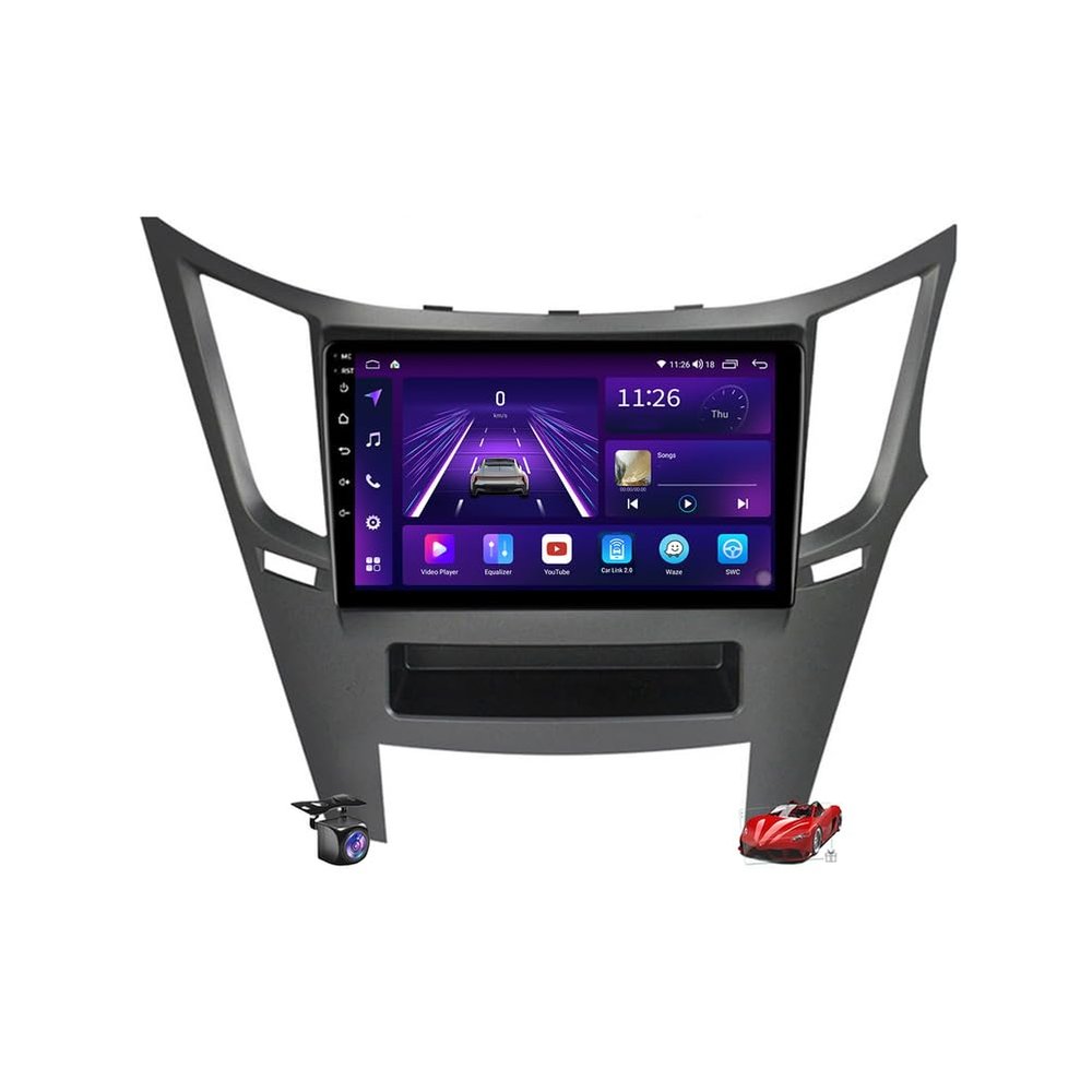 RHD,M200S,Car Stereo 2 Din Android 15.0 Radio with 4G 5G WiFi DSP SWC Carplay for Outback 4 Legacy 5 2009-2014 GPS Sat Navigation 9''MP5 Multimedia Video Player FM BT Receiver