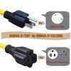 10-Feet 15 Amp Household AC Plug to 20 Amp T Blade Adapter Cable14AWG 10-Foot 15 Amp to 20 Amp Plug Adapter Cord Nema 5-15P to 5-15R/5-20R 20Amp Comb AC Power Cord, Yellow view 4