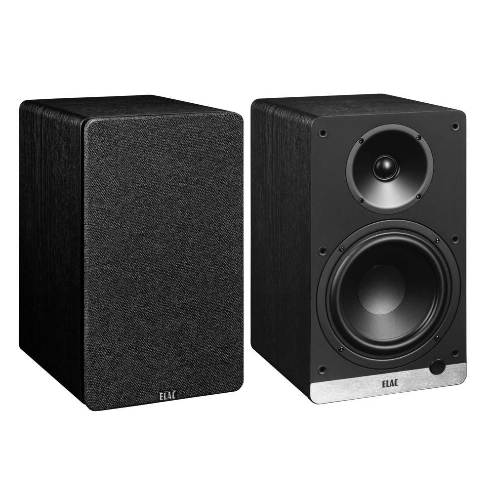 ELAC Debut ConneX 6.5" Powered Bookshelf Speaker, Black - Active System with Dolby Digital Support - 6 1/2" Woofer & Rear Firing Ports - iOS & Android Compatible