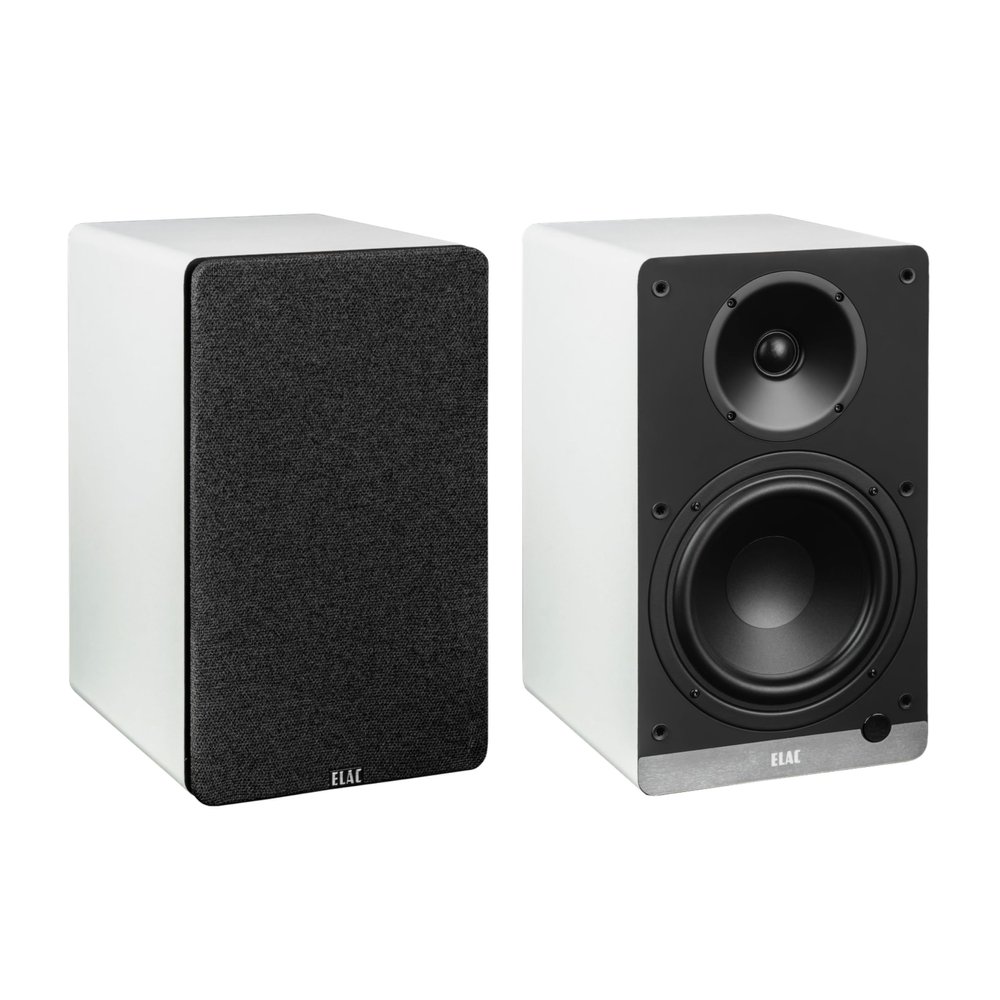 ELAC Debut ConneX 6.5" Powered Bookshelf Speaker, White - Active System with Dolby Digital Support - 6 1/2" Woofer & Rear Firing Ports - iOS & Android Compatible