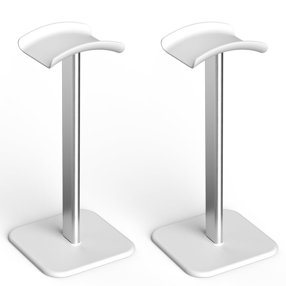 Ahonnpely Headphone Stand for Desk - Headset Stand with Aluminum Hanger, Headphone Holder for AirPods Max, Sony, Bose, Beats and More (White_2 Pack)