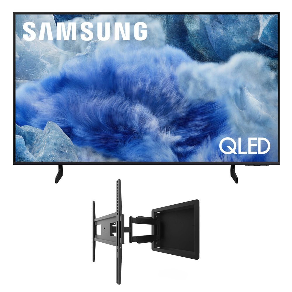 Samsung QN50Q8FAAFXZA 50 Inch Class QLED Q8F 4K Vision AI Smart TV with a Kanto R300 Recessed Low Profile Full Motion TV Wall Mount (2025)