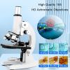 200000X HD Biological Microscope, Lab Microscope, 0-45 Viewing Angle, Dual Coaxial Focus, Professional Biological Microscope Kit for Students Adults School/Laboratory/Aquaculture view 2
