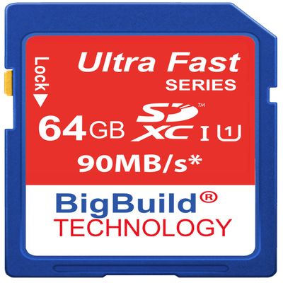 BigBuild Technology 64GB SDXC Memory Card for Panasonic Lumix DC G97, TZ99, ZS99, S1II, S1IIE Camera