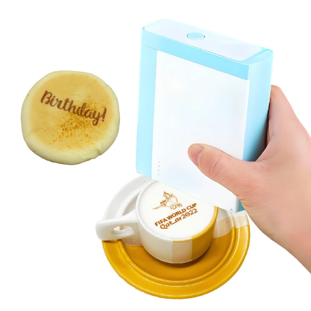 Handheld Food Printer, Mini Protable Handheld Inkjet Printer, Cake Printer, Food Printer Coffee Printer Latte Art Printer, Cake Bread Beer Desserts DIY,Black