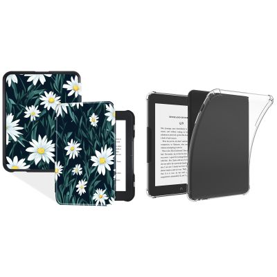 BOZHUORUI Case for 6" Nook Glowlight 4 / Glowlight 4E - Slim Lightweight PU Leather Cover + Clear Flexible Soft Back Cover