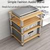 Audio Stands HiFi Entertainment Media Stand Audio Equipment Foot pegs Strong Load-Bearing Capacity No Damage to Equipment Suitable for a Wide Range of Applications(Wood Colour,4 Tier) view 2