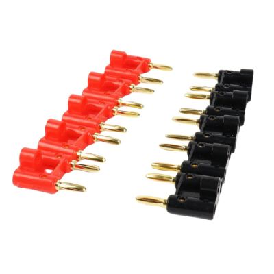 10pcs Gold Plated Dual Banana Plug Screw Type Adapter Plug 4mm for Speaker Wires
