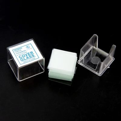 LJSM Lab Microscope Slides 100 pcs 0.13-0.17mm Microscope Square Glass Cover Slips Box Microscope Parts(24x32mm CG100-6)