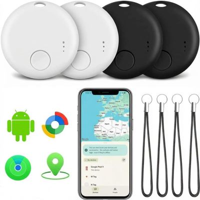 Air Tracker Tags-4 Pack, Bluetooth Tracker with Sound, Compatible with Googles Find Hub (Android) and Apple Find My (iOS), for Keys, Wallets, Luggage, Pets, No Subscription (2Black+2White)