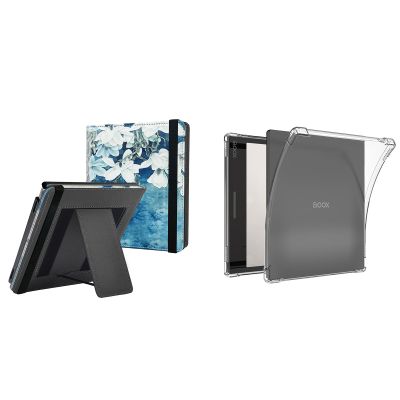 BOZHUORUI Case for Boox Go 7 B/W & Go 7 Color (Gen I/II, 2025/2024) & Boox Page - Foldable Stand Cover with Auto Sleep/Wake + Clear Flexible Soft Back Cover