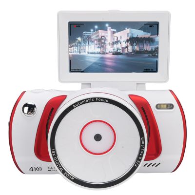 Zopsc 64MP 4K Digital Camera for Photography, Vlogging Camera with WiFi, 3 Inch Flip Screen, 18X Digital Zoom, Autofocus, Anti Shake, Video Camcorder Cam for Travel (White)