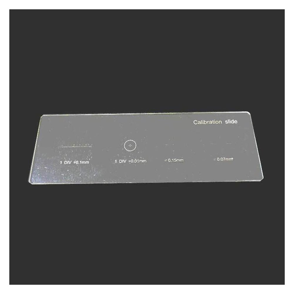 LJSM Lab Microscope Slides 0.01mm Microscope Stage Micrometer Microscope Slide Cross Dot with 4 Scales Microscope Parts