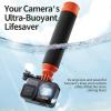 Floating Hand Grip for Insta360 X4/X3, Hero 12/11/10/9, DJI Action 5 Pro/4/3  Buoyant Anti-Sink Handle with Wrist Strap, 1/4" Screw Mount, Soft Sponge Grip view 2