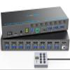 8 Port Displayport KVM Switch 4K@60Hz EDID Simulation, USB3.0 KVM Switch Displayport for 8 Computers Share 1 Monitor and 4 USB Devices,KVM Switches with Audio RS232 Wied Remote 12V Power and USB Cable view 1