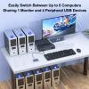 8 Port Displayport KVM Switch 4K@60Hz EDID Simulation, USB3.0 KVM Switch Displayport for 8 Computers Share 1 Monitor and 4 USB Devices,KVM Switches with Audio RS232 Wied Remote 12V Power and USB Cable view 2