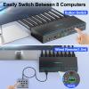 8 Port Displayport KVM Switch 4K@60Hz EDID Simulation, USB3.0 KVM Switch Displayport for 8 Computers Share 1 Monitor and 4 USB Devices,KVM Switches with Audio RS232 Wied Remote 12V Power and USB Cable view 4