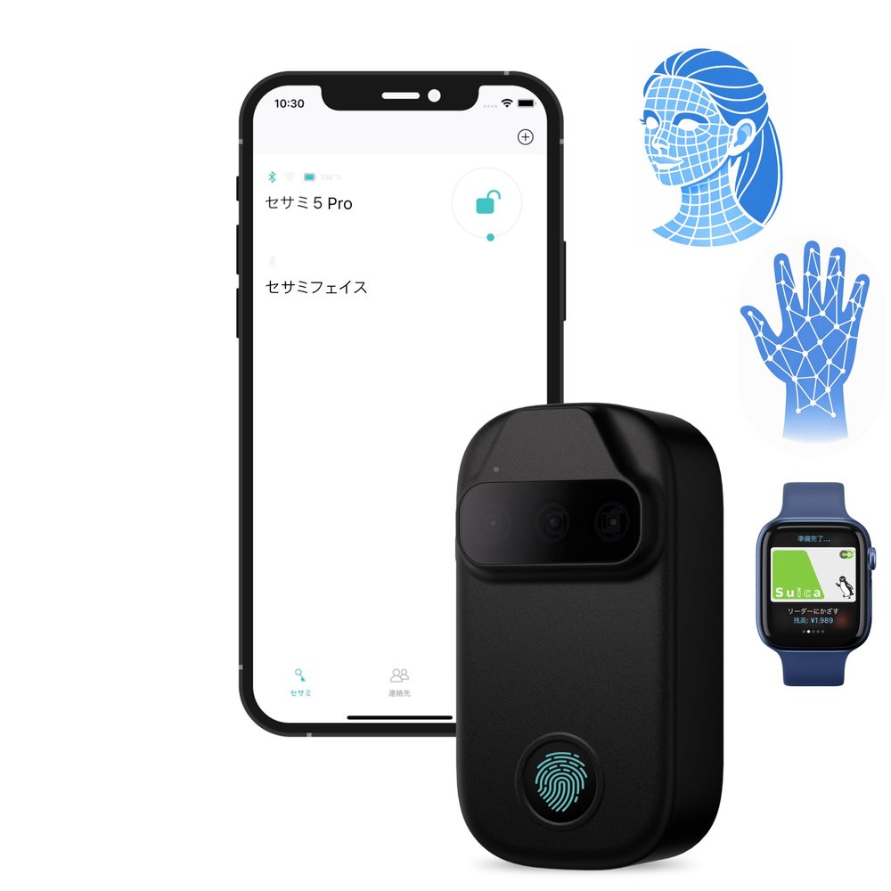 CANDY HOUSE Sesame Face, Smart Lock, Biometric Face & Palm Recognition, Fingerprint, NFC Card, Bluetooth Keyless Entry Door Lock for Front Door, Home, Airbnb, Vacation Rental