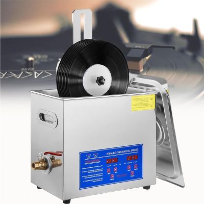 MDYHY Vinyl Record Cleaning Machine,180W 6.5L Stainless Steel Cleaner, with Heater Timer Knob Control,Suitable for Record Stores
