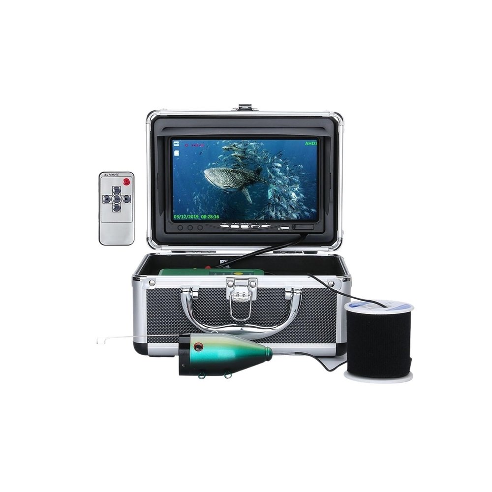 30M/15M DVR Winter Fish Finder Underwater Fishing Camera 7 inch HD 1280 * 720 Screen with 16G Card for Sea/Boat/Ice Fishing(F7AD-2L-30M)