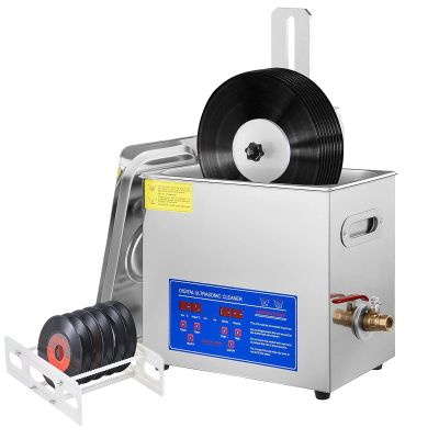 MDYHY Ultrasonic Vinyl Records Cleaner, Clean 8 Vinyl Records One Time, Auto-Rotating Double-Sided Lp Cleaning, 0~30 Min Timing