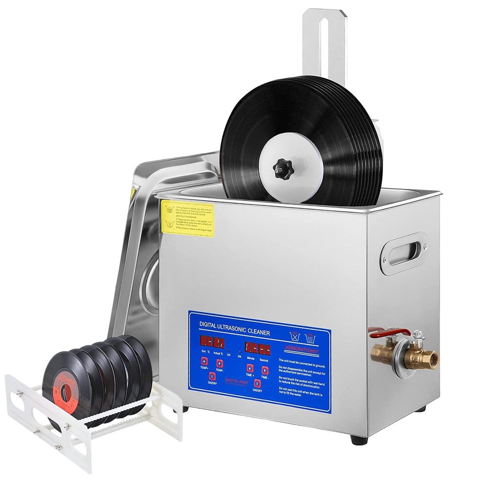 MDYHY Ultrasonic Vinyl Records Cleaner, Clean 8 Vinyl Records One Time, Auto-Rotating Double-Sided Lp Cleaning, 0~30 Min Timing