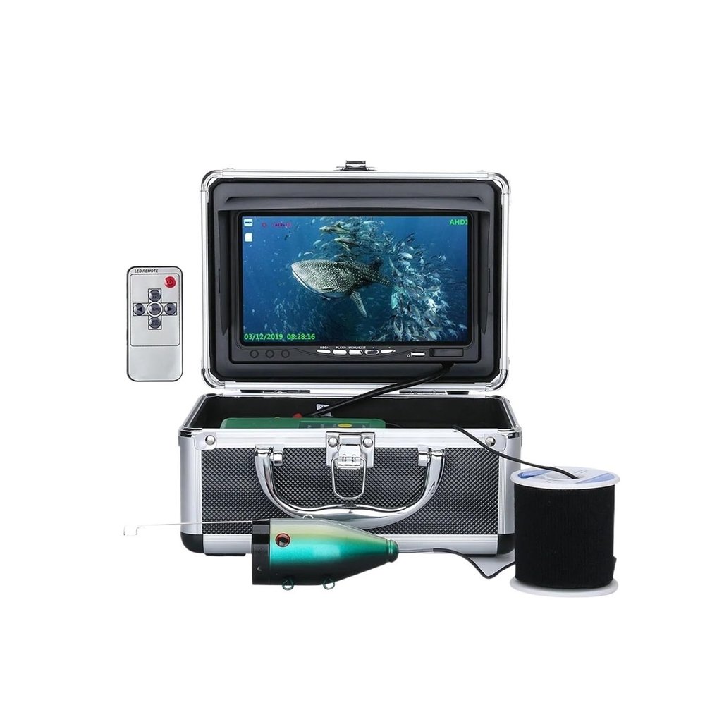 15M/30M Underwater Video Fishing Camera Fish Finder with DVR Record 16G TF Card 7INCH 1080P Cam Double Lamp for ICE/SEA Fishing(F7AD-2L-30M)
