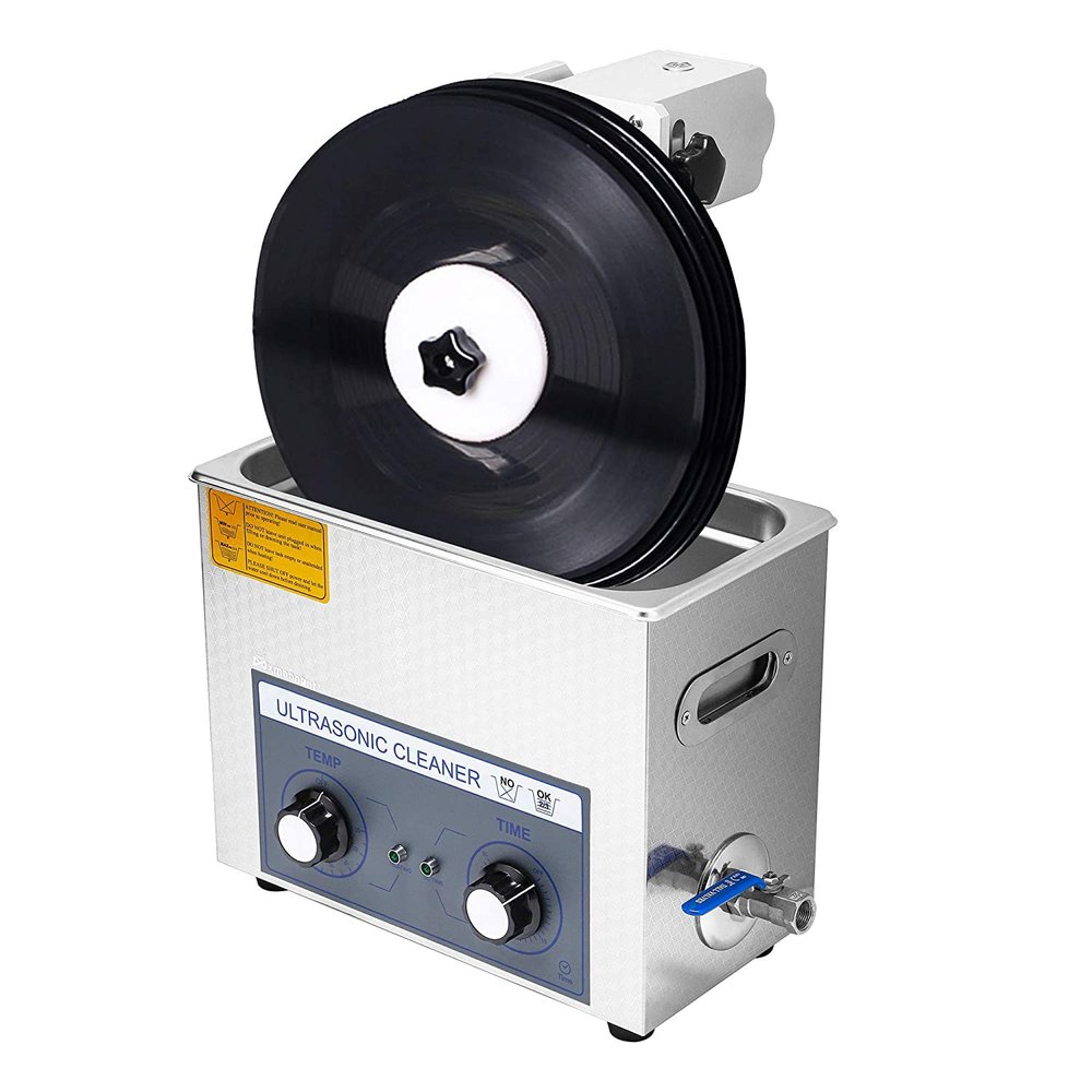 MDYHY 6L Ultrasonic Vinyl Record Cleaner, 4Pcs One Time, Auto-Rotating Double-Sided LP Cleaning, 0~30 min Timing, Vinyl Record Cleaning System