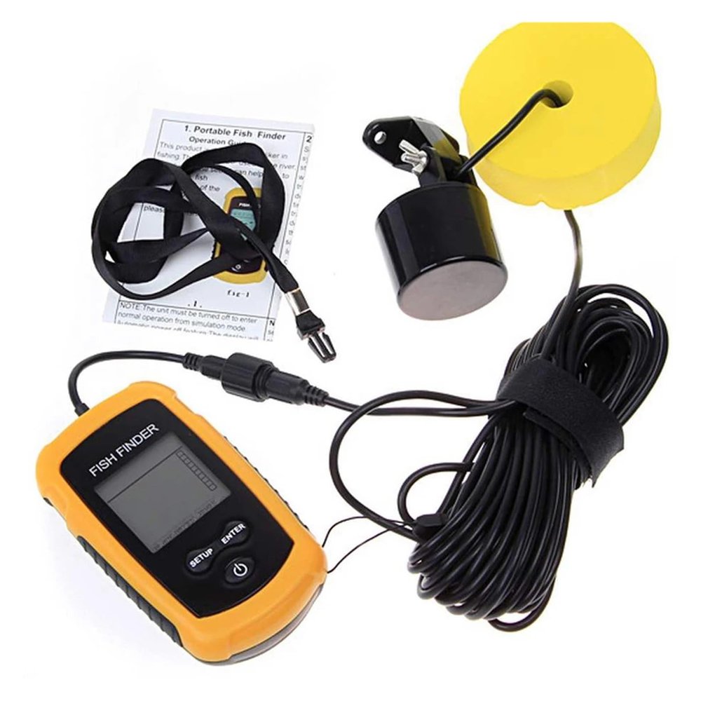 BINBINNIAO 100M Sonar Fish Finders 45 Degrees Sonar Coverage Echo Sounder Alarm Transducer Underwater Fishing Detector for Lake Sea Fishing(TL88E Fish Finders)