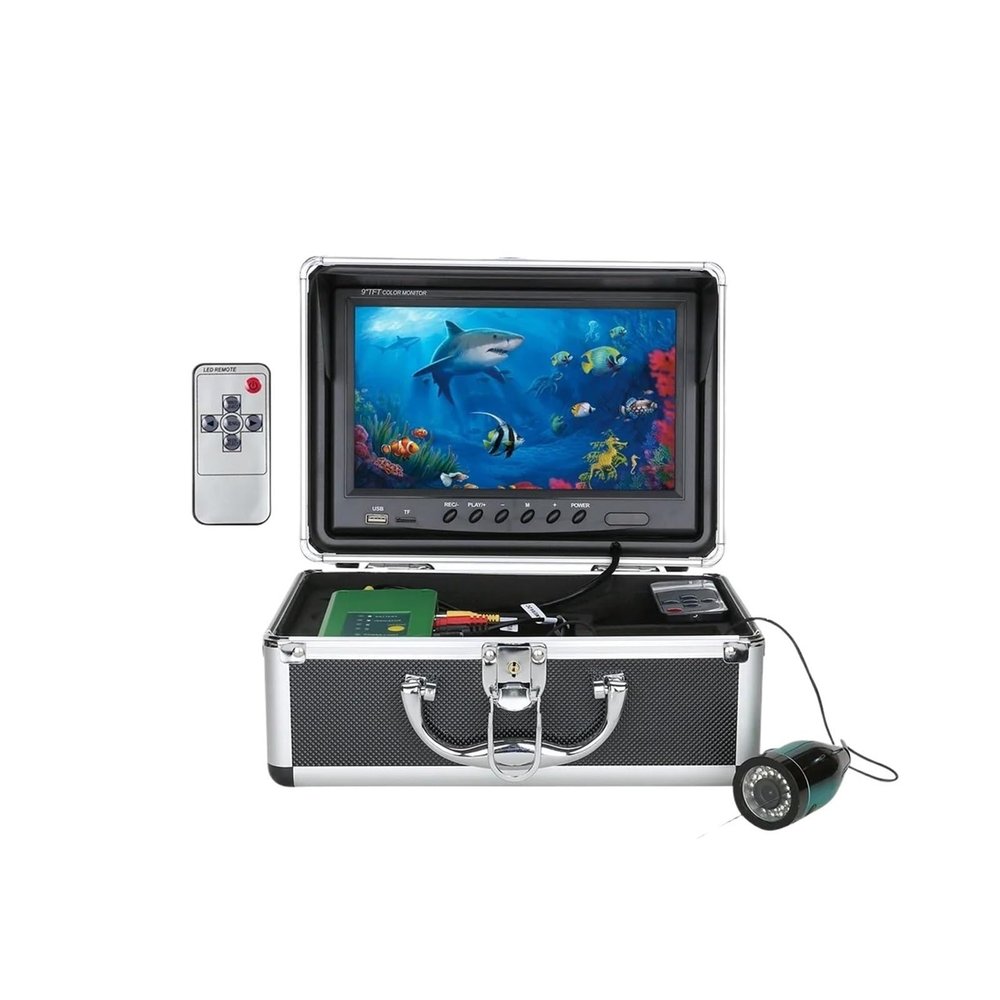 9 inch DVR Fish Finder Underwater Fishing 1080P Camera 16G HD 1280 * 720 Screen Double LEDs 15M 30M Camera for Ice Sea Fishing(F9AD 2L 30M Cable)