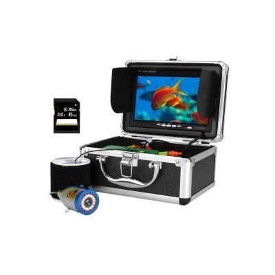 BINBINNIAO Fish Finder Underwater Fishing Camera Double Lamp 30LEDs 7Inch 15M 30M 50M IP68 Waterproof for ICE/Sea/River Fishing Fishfinder(15M with DVR)