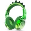 QearFun Kids Dinosaur Bluetooth Headphones, 60H Playtime, 74/85/94dB Safe Volume Limit, Metallic Gradient Wireless Headset with Mic, Fast Charging, Foldable, Wired Mode for Girls School/Tablet/Travel view 1