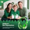 QearFun Kids Dinosaur Bluetooth Headphones, 60H Playtime, 74/85/94dB Safe Volume Limit, Metallic Gradient Wireless Headset with Mic, Fast Charging, Foldable, Wired Mode for Girls School/Tablet/Travel view 2