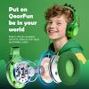 QearFun Kids Dinosaur Bluetooth Headphones, 60H Playtime, 74/85/94dB Safe Volume Limit, Metallic Gradient Wireless Headset with Mic, Fast Charging, Foldable, Wired Mode for Girls School/Tablet/Travel view 3