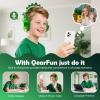 QearFun Kids Dinosaur Bluetooth Headphones, 60H Playtime, 74/85/94dB Safe Volume Limit, Metallic Gradient Wireless Headset with Mic, Fast Charging, Foldable, Wired Mode for Girls School/Tablet/Travel view 4